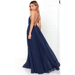 Lulus midnight blue backless maxi dress